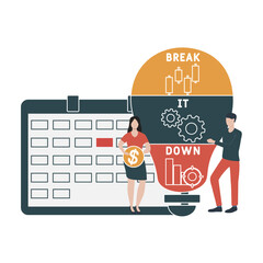 BID - Break it down acronym. business concept background.  vector illustration concept with keywords and icons. lettering illustration with icons for web banner, flyer, landing