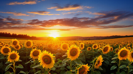 Fototapeta premium Sunflower Landscape 2