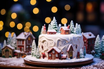 Christmas cake on the table
