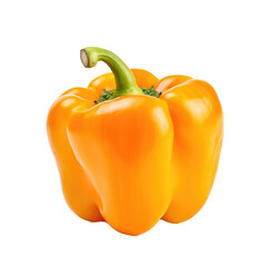 Orange Bell Pepper Isolated on a Transparent Background 