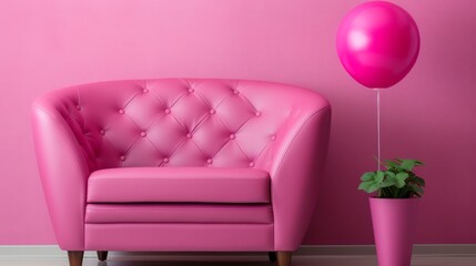 ピンク色のソファ,Generative AI AI画像