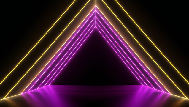 retro triangle neon futuristic sci-fi scene © Harry