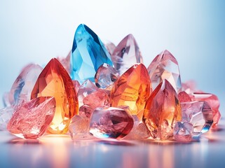 Colorful gemstones and crystals
