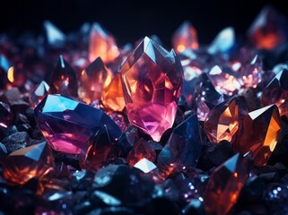 Colorful gemstones and crystals