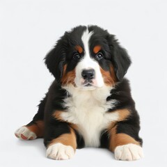 Bull Terrier and Bernese Mountain Puppies: Playtime Delight, Generative AI