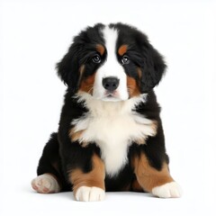 Curious Pups: Bull Terrier and Bernese Mountain Puppy's Irresistible Fuzziness, Generative AI