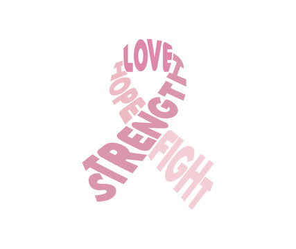 Cancer awareness Text font shape Vector stock illustration