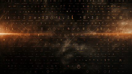mystical runes background, AI Generated