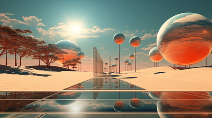 surreal fantasy landscape, AI Generated