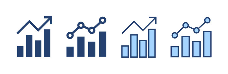 Growing graph icon vector. Chart sign and symbol. diagram icon