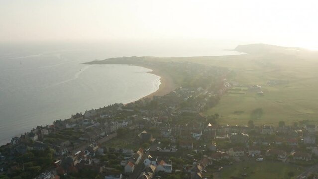 Small Scotland town by the water aerial