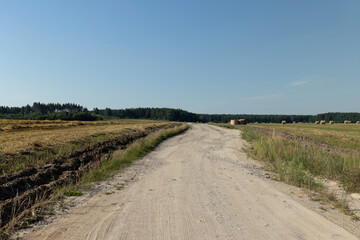 Rural road for cars and transport