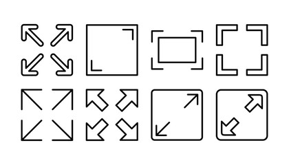 Fullscreen icon vector. expand fullscreen icon