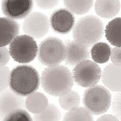 Watercolor splash circles colorful hand draw art painting pattern background black and white
