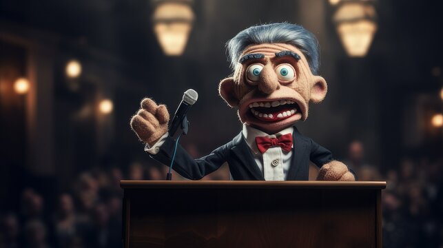 Puppet politician. Puppet with suit. generative AI