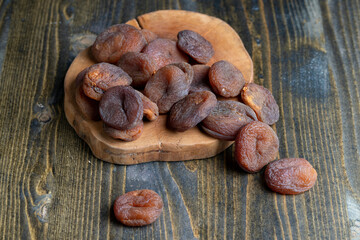 Naturally dried ripe apricots, close up