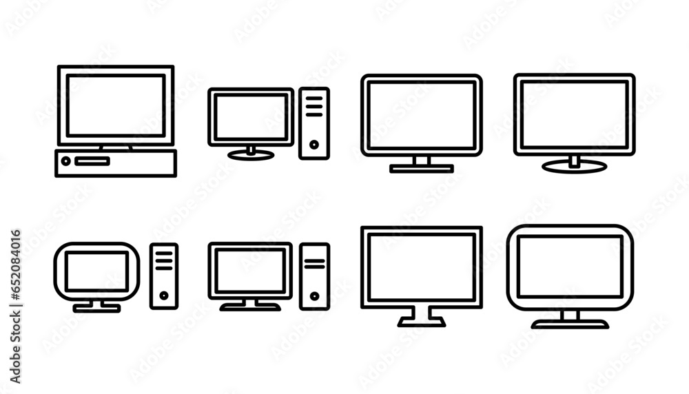 Poster computer icon vector. computer monitor icon.