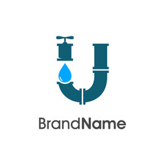 Initial U Pipe and Water Logo