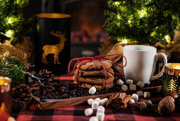 Christmas-themed still life.