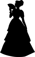 ドレスを着た女性　シルエット