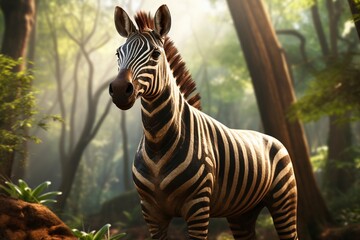 zebra eating grass, Generative AI