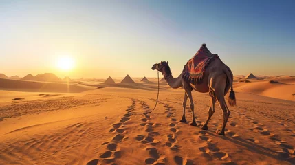 Foto op Plexiglas camels in the desert © TeamX