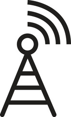 flat Radio antenna icon , template logo design emblem, tower communication outline solid isolated on transparent background. antenna icon for your website, mobile, presentation, and logo design.