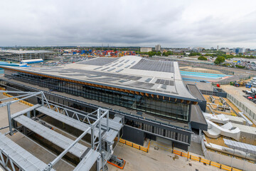 The Southampton Cruise Port, the largest passenger port in the United Kingdom, in Hampshire, Southampton, England. - obrazy, fototapety, plakaty