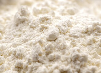 Close up of white powder, flour, drugs.
