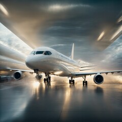 Fototapeta na wymiar Digital Futuristic Travel Future Air Plane Business Screen Poster