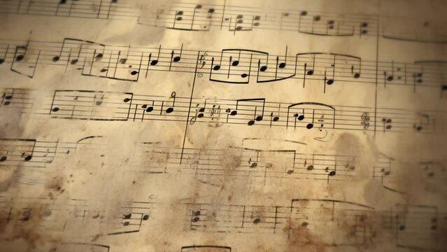 An old musical score with handwritten notes, for a desktop background. A vintage and artistic image of classical music and culture, for music lovers and composers.