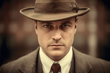 Elegance of an Era. A Classic 1920s and 1930s Gentleman's Portrait. AI Generative.

