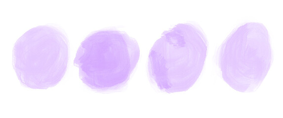 Set of abstract purple watercolor water splash on a white background. Vector watercolour texture in blue color. Ink paint brush stain. Purple soft light blot. Watercolor violet splash Free Vector
