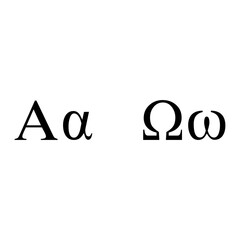 Greek alpha and omega sign. Vector illustration. EPS 10. - obrazy, fototapety, plakaty