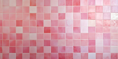 mosaic of pink ceramic tiles, bathroom interior. Generative Ai