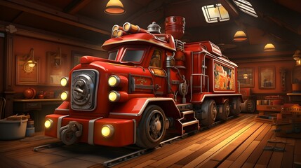 Tiny Transport: Toy Fire Truck Ready for Miniature Missions