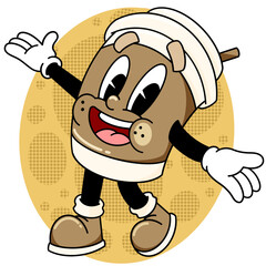 Fototapeta premium Food Illustration Retro Mascot