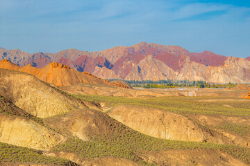 Fototapeta premium Unique site of The Zhangye Danxia National Park located in the Gansu