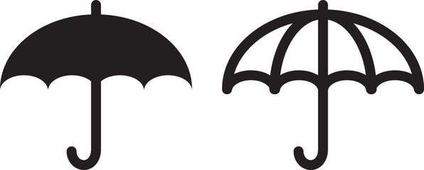 Umbrella silhouette icon graphic. Rain umbrella symbol. © Behemoth Digital