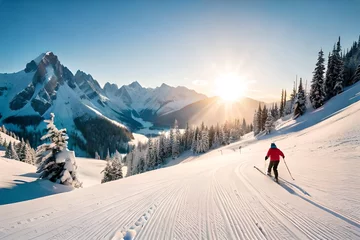 Foto op Canvas ski resort in winter © Its Your,s