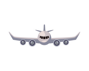 airplane flying travel front view