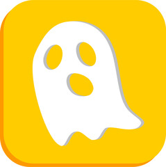 Fototapeta premium ghost, vector, illustration, icon, yellow background, background, colorful, Halloween, happy halloween