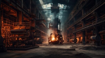 Nighttime Urban Steel: The Industrious World of Manufacturing, Architecture, and Transport, generative AI