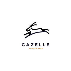 gazelle modern line logo vector
