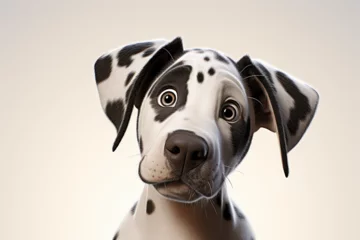 Foto op Aluminium Great Dane on a white background closeup. Adorable animal portrait. Generated by generative AI. © Laser Eagle