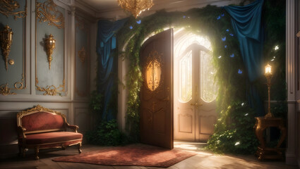 A hidden door in an ordinary house transports you to a realm where magic is tangible and spells come to life. What wonders await you there?