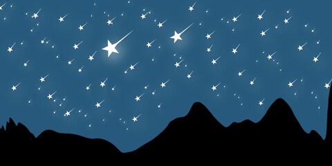 Fototapeta premium Star's glowing in the sky night galaxy illustration art background 