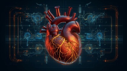 digital art of an Automatically correct human heart in.Generative AI