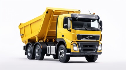 Dump truck realistic 8k isolate white background.Generative AI
