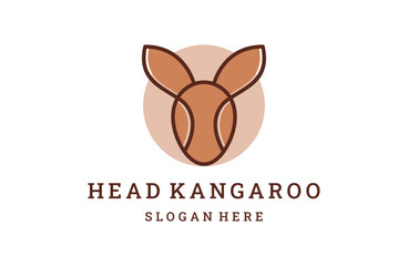 kangaroo head logo vector template